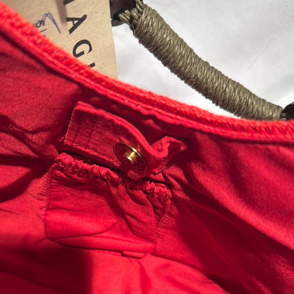 Magid Red Textured Tote with Chain Handles - Picture 9 of 11